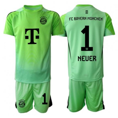 Stroje piłkarskie Bayern Munich Manuel Neuer #1 Bramkarskie Koszulka Podstawowej dla dzieci 2025-26 Krótki Rękaw (+ szorty)